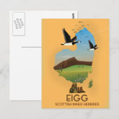 Postale Carte de l'île d'Eigg dans les Hébrides intérieure (Devant / Derrière)