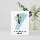 Postale Carte de l'île d'Ellesmere Canada (Debout devant)