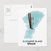 Postale Carte de l'île d'Ellesmere Canada (Devant / Derrière)