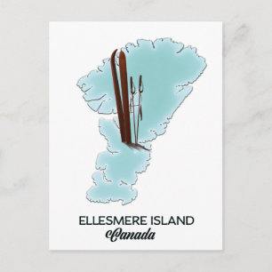 Postale Carte de l'île d'Ellesmere Canada