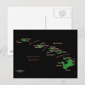 Postale Carte de l'île d'Hawaii (Devant / Derrière)