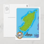 Postale Carte de l'île d'Iona (Devant / Derrière)