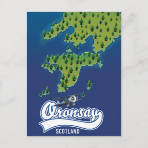 Postale Carte de l'île d'Oronsay en Ecosse
