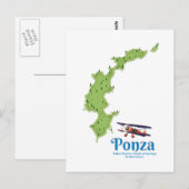 Postale Carte de l'île italienne de Ponza. (Devant / Derrière)