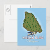 Postale Carte de l'île Mackinac Michigan (Devant / Derrière)
