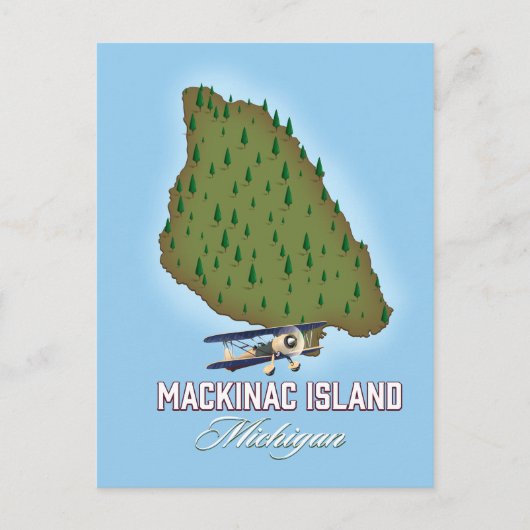 Postale Carte de l'île Mackinac Michigan (Devant)