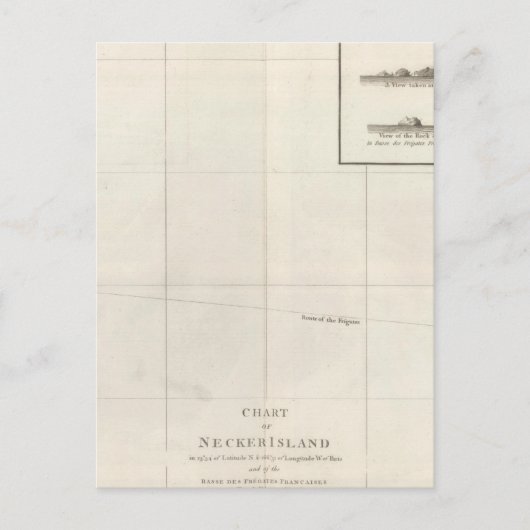 Postale Carte de l'île Necker (Devant)