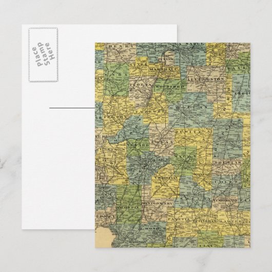 Postale Carte de l'Illinois 2 (Devant / Derrière)