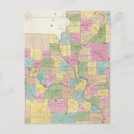 Postale Carte de l'Illinois et du Missouri (Devant)