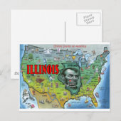 Postale Carte de l'Illinois USA (Devant / Derrière)