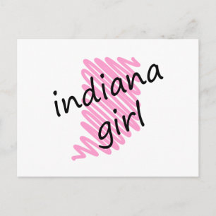 Postale Carte de l'Indiana Girl avec script Indiana