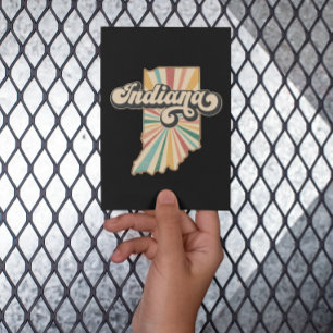 Postale Carte de l'Indiana Retro   Conception de l'état vi