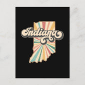 Postale Carte de l'Indiana Retro | Conception de l'état vi (Devant)