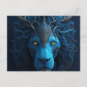 Postale Carte de lion bleu (Devant)