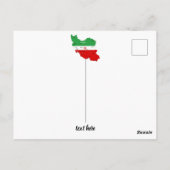 Postale Carte de l'Iran avec drapeau et emblème (Dos)