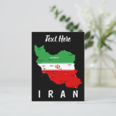 Postale Carte de l'Iran avec drapeau et emblème (Debout devant)