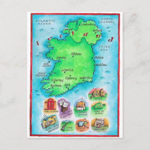 Postale Carte de l'Irlande