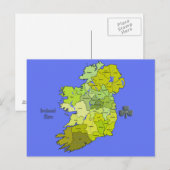 Postale Carte de l'Irlande (Devant / Derrière)