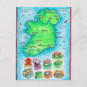 Postale Carte de l'Irlande