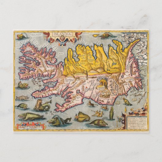 Postale Carte de l'Islande (Devant)