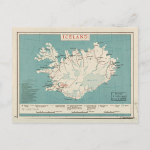 Postale Carte de l'Islande (vers 1959)