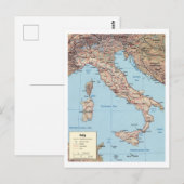 Postale Carte de l'Italie (Devant / Derrière)