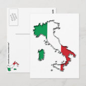 Postale Carte de l'Italie (Devant / Derrière)