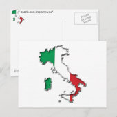 Postale Carte de l'Italie (Devant / Derrière)