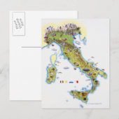 Postale Carte de l'Italie (Devant / Derrière)