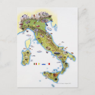 Postale Carte de l'Italie