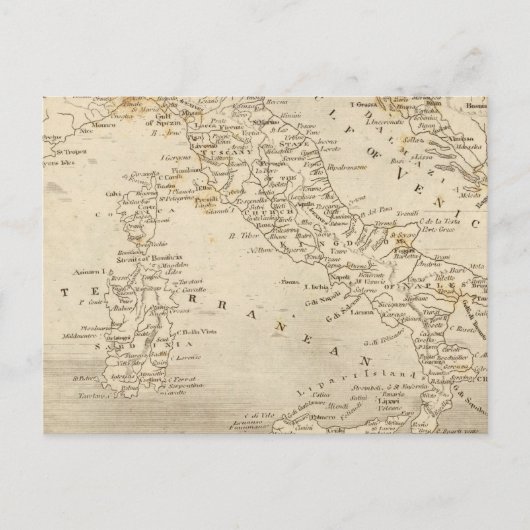 Postale Carte de l'Italie par Arrowsmith (Devant)