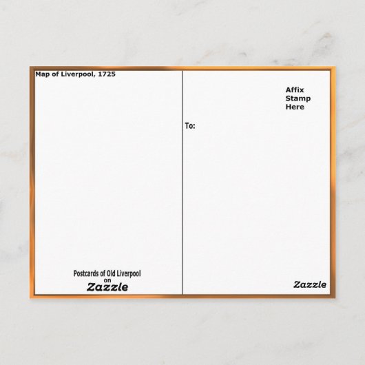Postale Carte de Liverpool, 1725 (Dos)