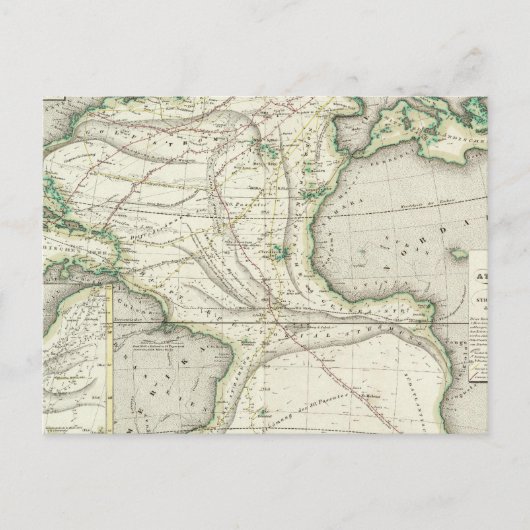 Postale Carte de l'océan Atlantique (Devant)