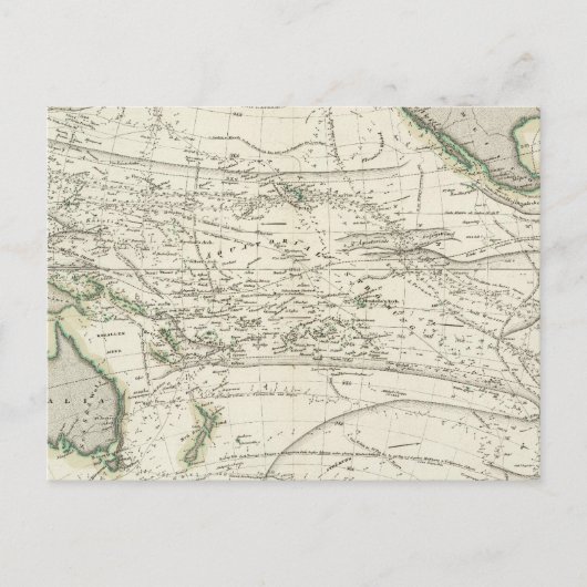 Postale Carte de l'océan Pacifique (Devant)