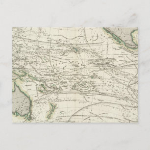Postale Carte de l'océan Pacifique