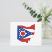 Postale Carte de l'Ohio Façonné Drapeau de l'État Étoiles  (Debout devant)
