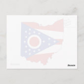 Postale Carte de l'Ohio Façonné Drapeau de l'État Étoiles  (Dos)