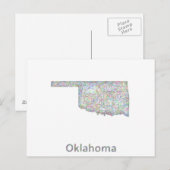 Postale Carte de l'Oklahoma (Devant / Derrière)
