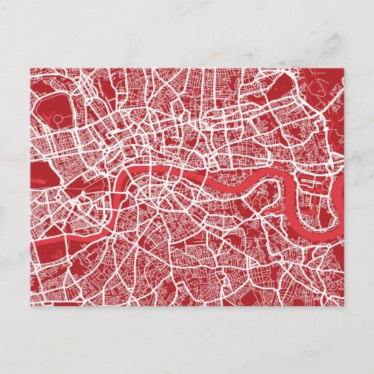 Postale Carte de Londres Art Red (Devant)