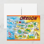 Postale Carte de l'Oregon (Devant / Derrière)