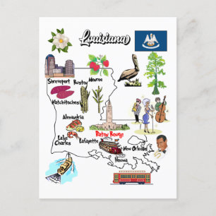 Postale Carte de Louisiane