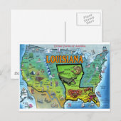 Postale Carte de Louisiane USA (Devant / Derrière)