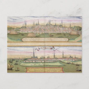 Postale Carte de Lubeck et Hambourg, de 'Civitates Orbis T