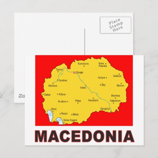 Postale Carte de Macédoine (Devant / Derrière)
