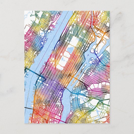 Postale Carte de Manhattan USA City (Devant)