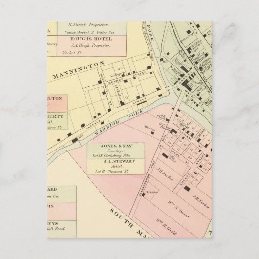 Postale Carte de Mannington, Virginie-Occidentale (Devant)