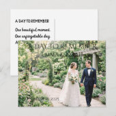 Postale Carte de mariage A Day to Remember (Devant / Derrière)
