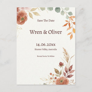 Postale Carte de mariage au rameau d'olivier botanique