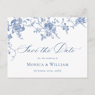 Postale Carte de mariage bleue victorienne pour annoncer v