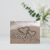 Postale Carte de mariage de destination de plage octobre (Debout devant)